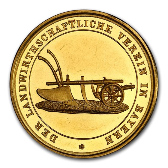 1864-1886 German Bavaria Gold Agricultural Medal SP-63 PCGS 1864-1886 German Bavaria Gold Agricultural Medal SP-63 PCGS